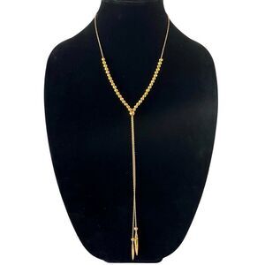 Metal Bead Adjustable Lariat Tassel Necklace